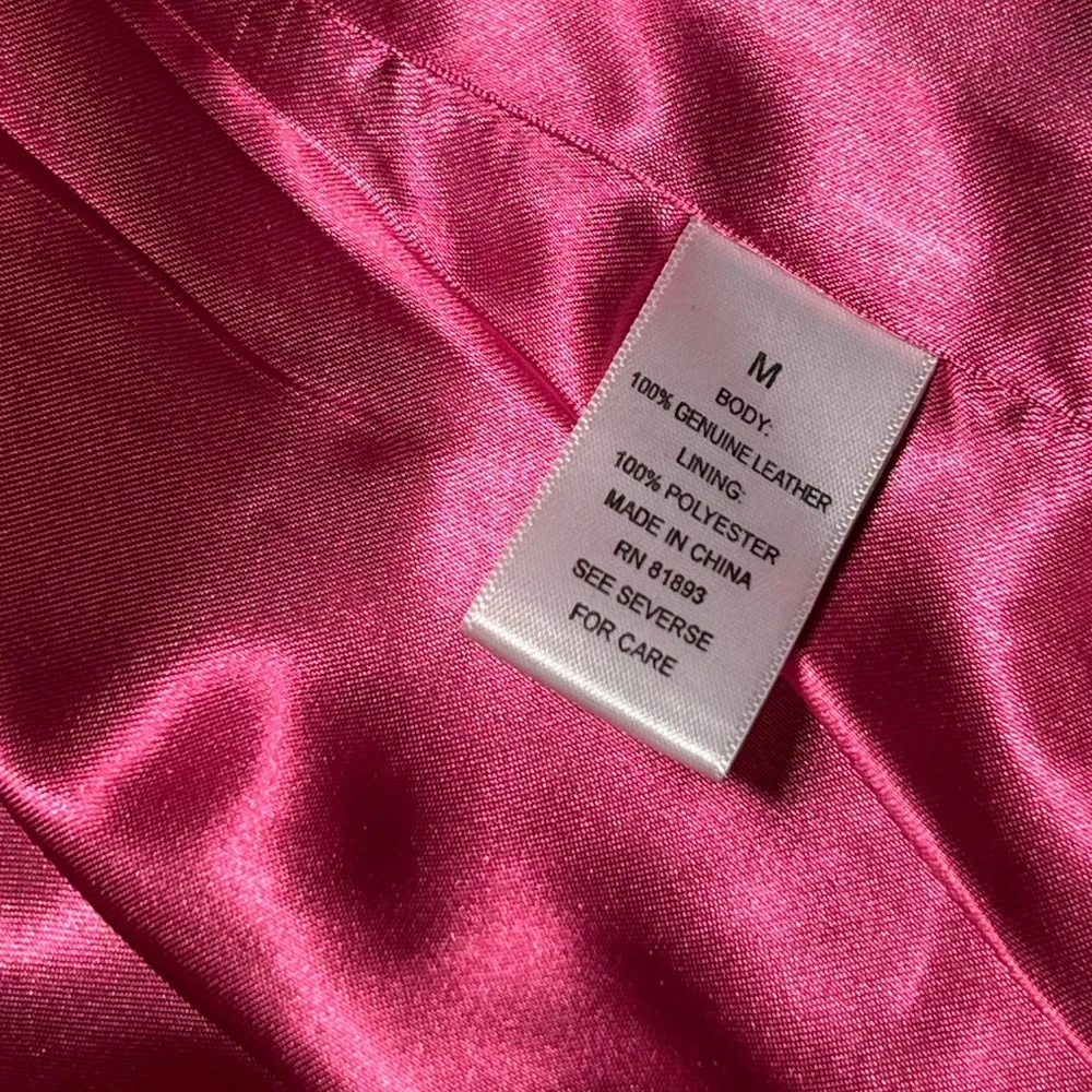 Isaac Mizrahi Live! Black Leather Coat Jacket, size medium Retro Indie Grunge - Picture 5 of 13